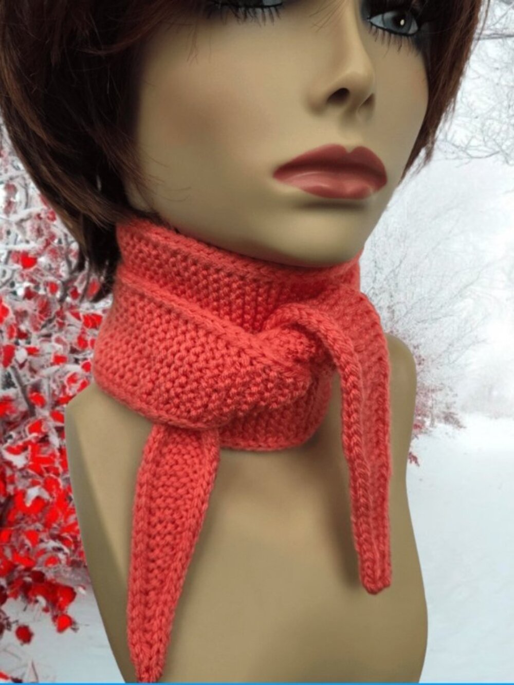 Handmade Knit Sophie Scarf Small Neck Warmer Cozy Minimalist Winter Accessory